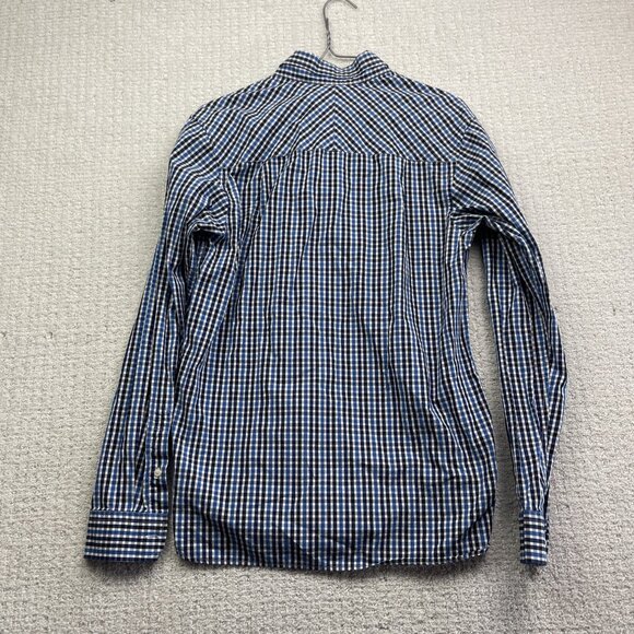 Fred Perry Button Down Shirt Mens S Blue Plaid Striped Oxford Woven Cotton - Picture 11 of 14